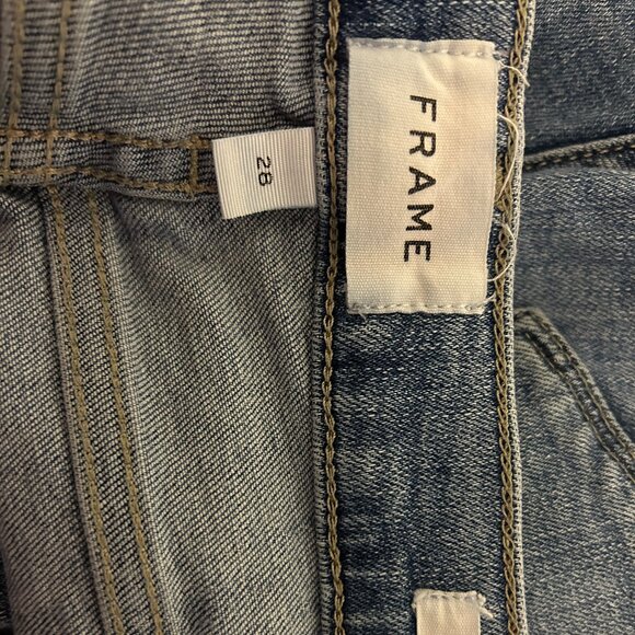 FRAME Denim Sz 28 Light Blue Wash Le Garçon Straight Leg Jeans - Picture 7 of 7